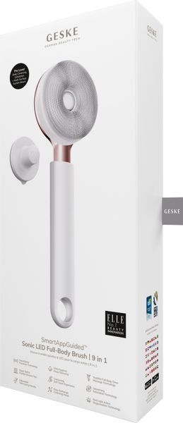 Звукова світлодіодна щітка для всього тіла GESKE Sonic LED Full-Body Brush&Intensive Exfoliator 9в1 starlight HB0392 фото