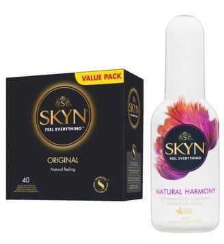 SKYN ORIGINAL 40 шт и Лубрикант Skyn Natural Harmony (80 мл) SOS478 фото