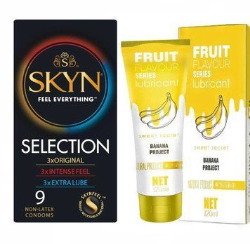 Набор : Skyn Selection (9 шт) и Лубрикант OLO SWEET SECRET с ароматом банана 120ml SOS46 фото