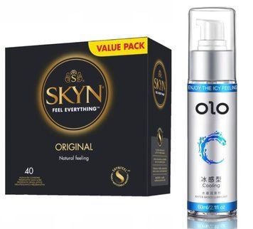 SKYN ORIGINAL 40 шт + подарок - Лубрикант OLO охлаждающий (60 мл) SOS479 фото
