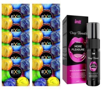 EXS BUBBLEGUM 10 шт + Intt Deep Throat Oral Spray (12 мл) SOS14048 фото