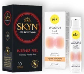SKYN Intense Feel 10 шт + pjur Woman Lust Intense 15 мл SOS6954 фото