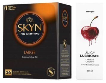 Набор Лубрикант Satisfyer Cheeky Cherry 300мл + SKYN Large 36 шт. SOS12801 фото