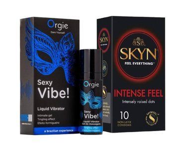 SKYN Intense Feel 10 шт та Рідкий ORGIE SEXY VIBE для чутливих, 15 мл SOS821 фото