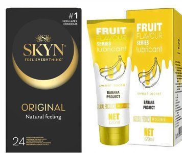 Набор : SKYN Original (24 шт) и Лубрикант OLO SWEET SECRET с ароматом банана 120ml SOS49 фото
