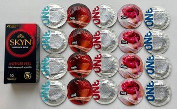Набір 30 штук Skyn Intense Feel + ONE Extreme Ribs, Super Sensitive, Flavor Waves, Classic SOS2266 фото