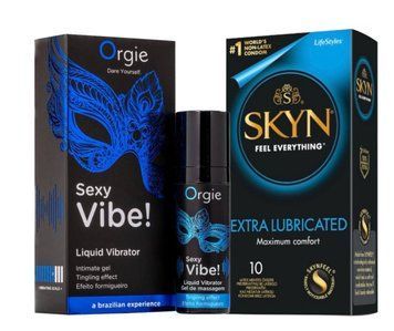 SKYN Extra Lube &ndash; 10 шт та Рідкий ORGIE SEXY VIBE для чутливих, 15 мл SOS823 фото