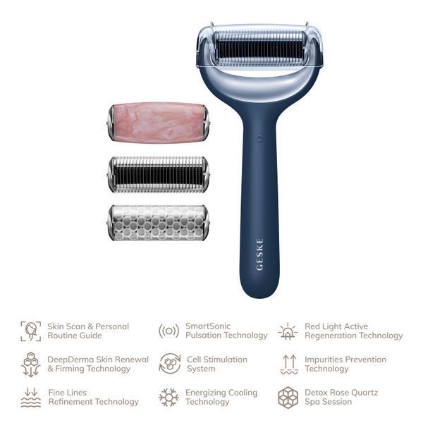 Ролер для голкової мезотерапії обличчя та тіла GESKE MicroNeedle Face&Body Roller 9в1 midnight HB0210 фото