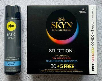 Набір Skyn Selection 30 шт + 5 of 5 Senses - Лубрикант pjur Basic waterbased 100 мл SOS2617 фото