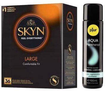 Комплект SKYN Large 36 шт + Pjur Aqua Panthenol 100 мл SOS13234 фото