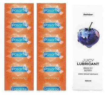Комплект Pasante Warming 10шт. + Лубрикант Satisfyer Juicy Lubricant Breezy Berry 300 мл SOS11588 фото