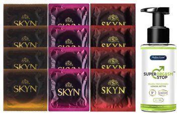 Комплект: Пролонгатор Super Orgasm Stop Гель (150 мл) + 8 шт SKYN + 4 шт SKYN Intense Feel SOS10758 фото