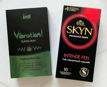 Комплект SKYN Intense Feel 10 шт + Рідкий вібратор Intt Vibration Ganjah (15 мл) SOS2067 фото
