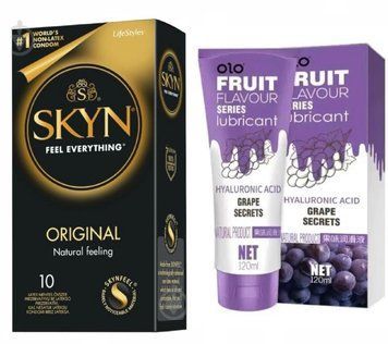 Набір: SKYN Original 10 шт. + Лубрикант SWEET SECRET виноград 120ml OLO SOS11839 фото