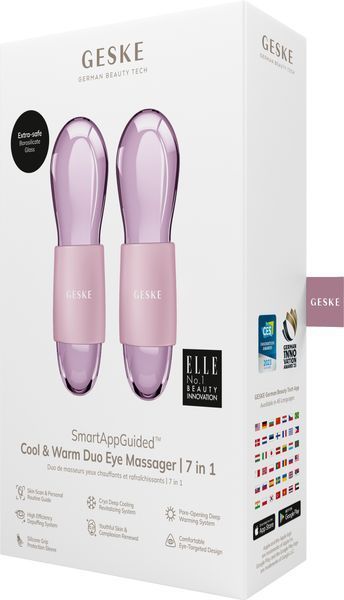 Подвійний масажер для очей GESKE Cool&Warm Duo Eye Massager 7в1 pink HB0324 фото