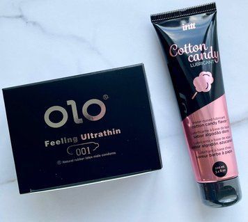 Набор OLO Feeling Ultrathin - ультратонкий -001 (10 штук) + Лубрикант на водной основе Intt Cotton Candy (100 мл) SOS1183 фото