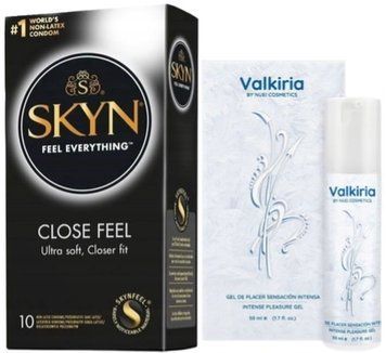 Набір з SKYN Close Feel (10 шт) + рідкий вібратор VALKIRIA Cooling Orgasm Gel (50 мл) від Nuei SOS9778 фото