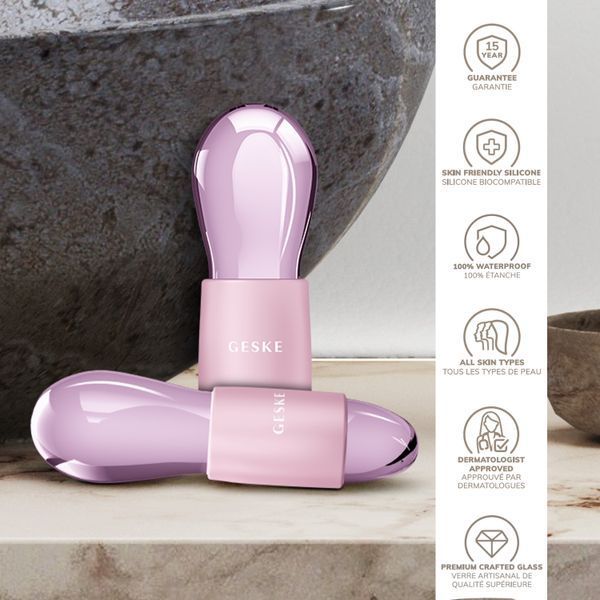 Подвійний масажер для очей GESKE Cool&Warm Duo Eye Massager 7в1 pink HB0324 фото