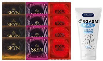 Комплект: Пролонгатор Medica-Group Orgasm Max for Men 50 мл + 8 шт SKYN + 4 шт EXS Warming SOS10949 фото