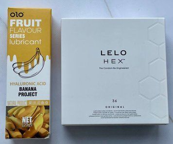 Комплект LELO HEX Original 36 шт + Гель-лубрикант банан 120 мл OLO SOS3691 фото