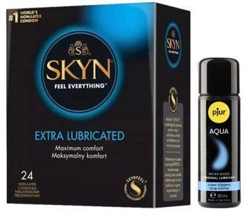 Комплект SKYN Extra Lube 24 шт + Pjur Aqua 30 мл SOS13279 фото