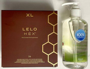 Набір LELO HEX Respect XL 36 Pack &ndash; Лубрикант EXS Aloe 250 мл ( прозорий ) SOS1621 фото