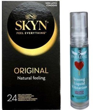 Набір з SKYN ORIGINAL 24 шт + Рідкий вібратор 5th Paradise Liquid Vibrator &mdash; Льодяник (10 мл) SOS9961 фото
