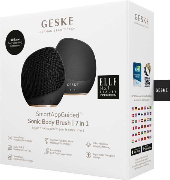 Ультразвукова щітка для тіла та інтенсивний пілінг GESKE Sonic Body Brush&Intensive Exfoliator 7в1 gray HB0353 фото