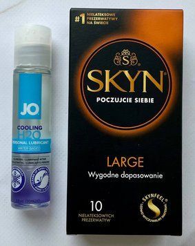Комплект Skyn Large 10 шт - Лубрикант System JO H2O COOLING (30 мл) SOS2843 фото