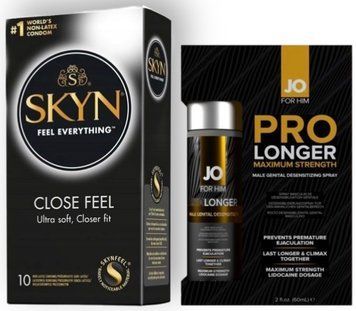 Набір з SKYN Close Feel (10 шт) + Пролонгатор JO Prolonger Spray with Lidocaine (60 мл) SOS8927 фото