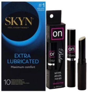 Набір з SKYN Extra Lube (10 шт) + бальзам для клітора Sensuva ON Arousal Balm for Her SOS10173 фото