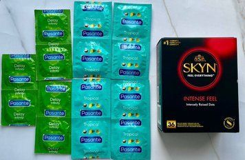 Комплект Skyn Intense Feel 36 шт + Pasante Tropical 8 шт, Delay 6 шт SOS3045 фото