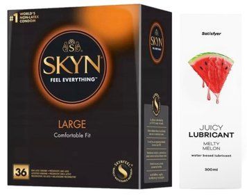 Комплект Лубрикант Satisfyer Juicy Melty Melon 300 мл + SKYN Large 36 шт SOS12925 фото