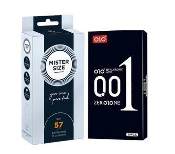 OLO Black 001 (10 шт) и Mister Size - Pure Feel - 57 (10 шт) SOS989 фото
