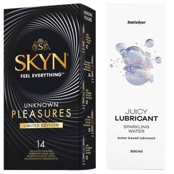 Набір Лубрикант Satisfyer Sparkling Water 300 мл + Skyn Pleasures 14 шт. SOS12698 фото