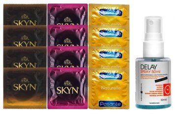 Комплект: Пролонгатор LOVELY LOVERS DELAY SPRAY 50 ML + 8 шт SKYN + 4 шт Pasante Naturelle SOS10850 фото