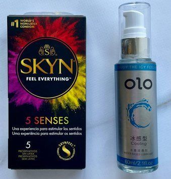Набір SKYN 5 Senses 5 шт + Лубрикант охолоджуючий на водній основі OLO 60 мл SOS1141 фото