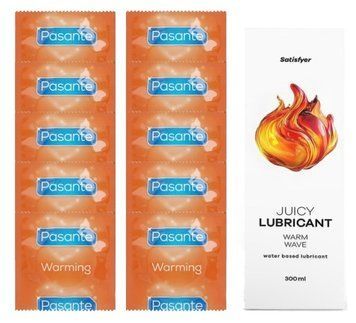 Комплект Pasante Warming 10шт. + Лубрикант Satisfyer Juicy Lubricant Warm Wave 300 мл SOS11599 фото