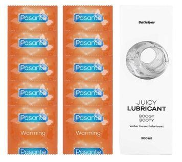 Комплект Pasante Warming 10шт. + Лубрикант Satisfyer Juicy Lubricant Boogy Booty 300 мл SOS11600 фото