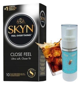Набір з SKYN Close Feel (10 шт) + рідкий вібратор 5th Paradise Liquid Vibrator &mdash; Кола (30 мл) SOS9768 фото