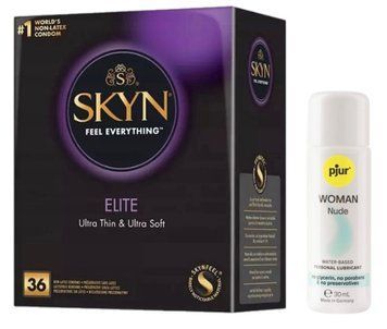 Комплект Skyn ​​Elite 36 шт + pjur Woman Nude 30 мл SOS13320 фото