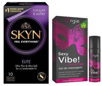 Набір з SKYN Elite (10 шт) + Рідкий вібратор Orgie Sexy Vibe (15 мл) SOS9717 фото