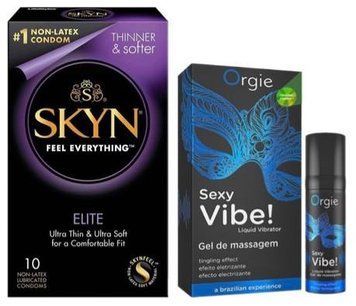 Набір з SKYN Elite (10 шт) + Рідкий вібратор Orgie Sexy Vibe (15 мл) SOS9716 фото