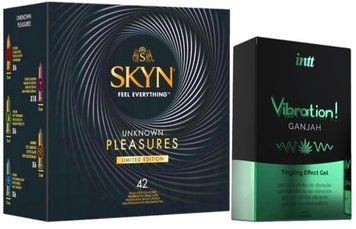 Набір з SKYN Pleasures (42 шт) + Рідкий вібратор Intt Vibration Ganjah (15 мл) SOS10010 фото