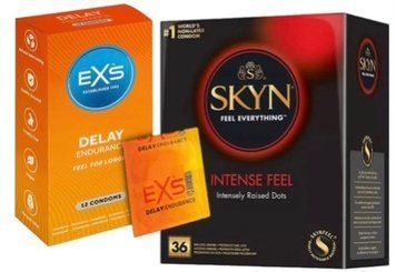 Набір з Skyn Intense feel 36 штук + EXS Delay, 12 шт SOS7878 фото