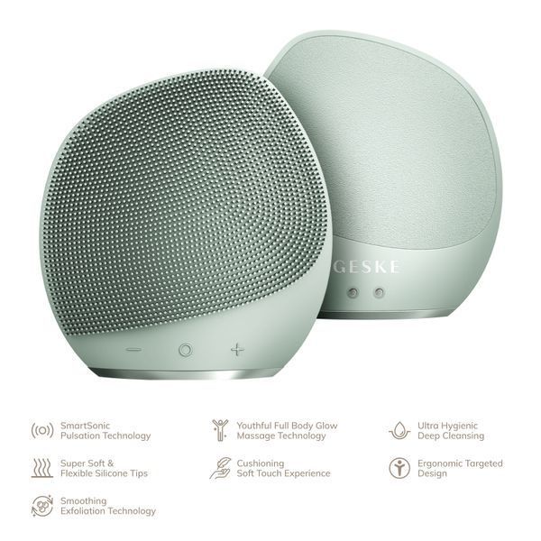 Ультразвукова щітка для тіла та інтенсивний пілінг GESKE Sonic Body Brush&Intensive Exfoliator 7в1 green HB0354 фото