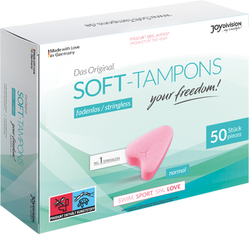 Женские гигиенические мягкие тампоны &ndash; Soft-Tampons NORMAL JoyDivision, в упаковке 50 шт. JD8 фото