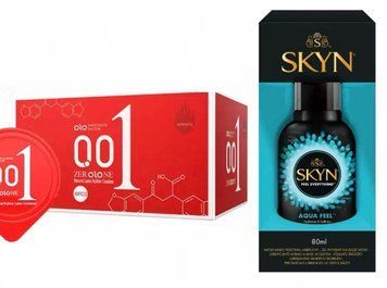 Набор OLO Passionate Factor &mdash; 10 шт и Лубрикант SKYN AQUA FEEL &mdash; 80 мл SOS746 фото