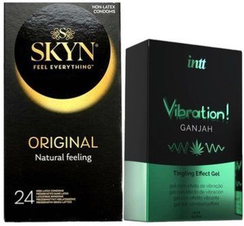 Набір з SKYN ORIGINAL 24 шт + Рідкий вібратор Intt Vibration Ganjah (15 мл) SOS10009 фото