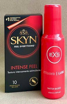 Набір SKYN Intense Feel 10 штук + EXS Strawberry Lube Water Based 100 мл SOS1054 фото
